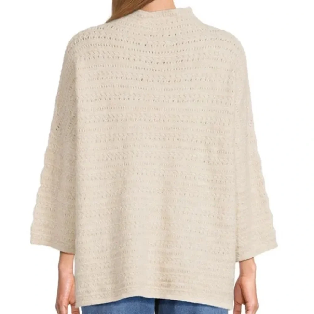 NWT John Mark Wool Blend Embroidered 3/4 Sleeve Mock Neck Sweater 1X Retail $110 - Picture 4 of 13
